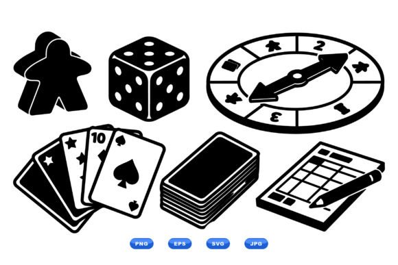 Board Game Icon Clipart Set: Crafts Meets Graphics in Playful Design