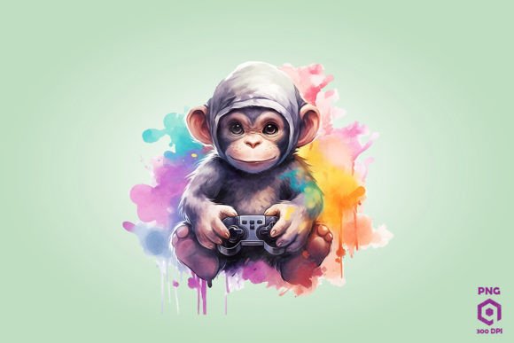 Chimpanzee Playing Video Game