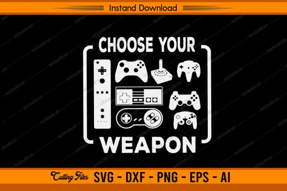 Choose Your Weapon Game Design: A Bold Graphic for Crafts & Branding Projects