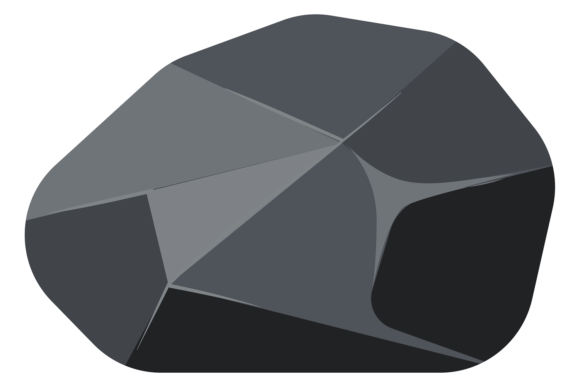 Coal Boulder. Cartoon Game Stone. Rock Element Graphics for Crafting & Handmade Business