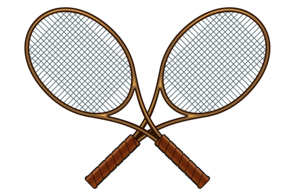 Crossed Badminton Rackets Graphic for Crafts & Editorial Design