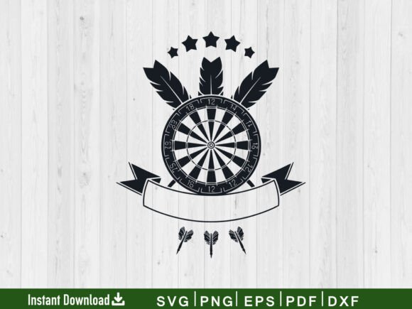 Dart Game Svg & Dartboard Silhouette Graphics for Crafts and Creative Design Projects