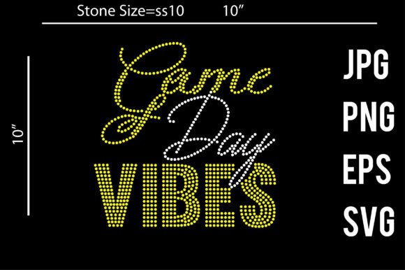 Game Day Vibes Rhinestone Template: Festive Graphics for Local Business Branding & Crafts