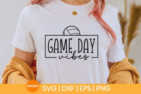 Game Day Vibes Volleyball Sports SVG: A Dynamic Graphic for Playful Branding and Print Templates