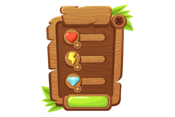 Interface Panel for Mobile Game. Cartoon: Playful Graphics for Local Branding