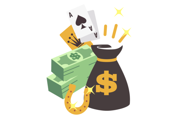 Jackpot Icon. Luck Game with Wealth Mone