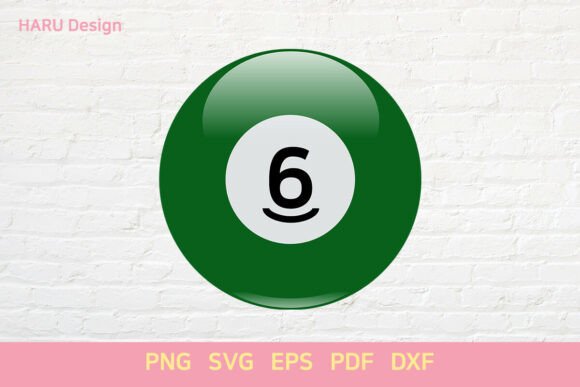 Pool Balls 6 Billiard Balls Table Game Graphics for Crafts & Handmade Business Use