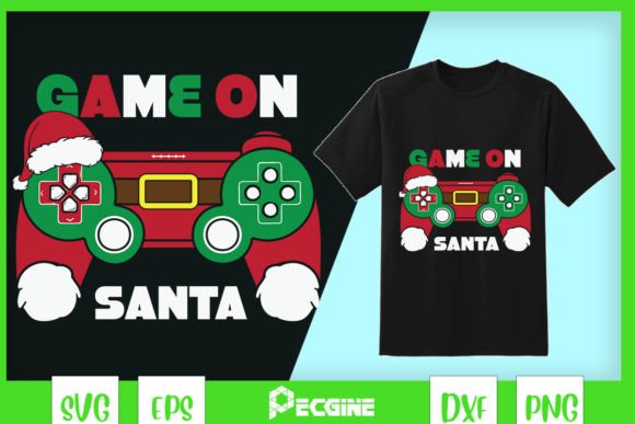 Video Game on Santa Christmas Gamer: A Festive Graphic for Creative Publishers