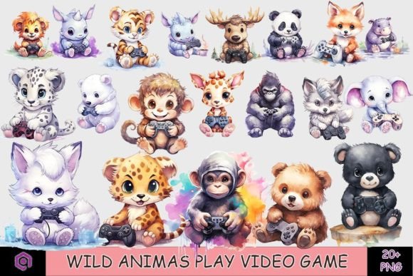 Wild Animals Play Video Game Clipart: A Brand Designer’s Review for Marketing & Visual Content